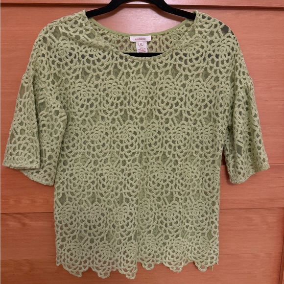 Sundance Catalog 2 Piece sheer embroidered blouse with matching camisole - Picture 3 of 7